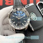 Buy Now Knockoff Omega Seamaster 600 Blue Dial Black Leather Strap Men's Watch